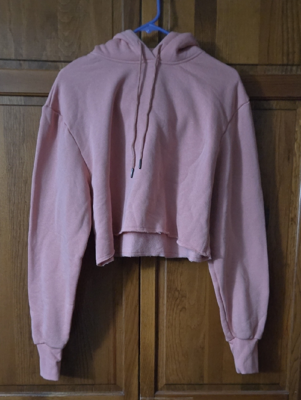 Allure Luxe Women's Medium Cropped Dusty Pink Hoodie